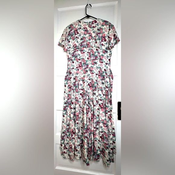 Scott McClintock floral vintage 80s 90s jumpsuit dress 14 cottagecore prairie L - Picture 11 of 11